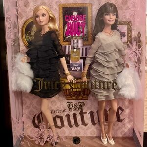 Juicy Couture Black and Tan Ruffled Dolls